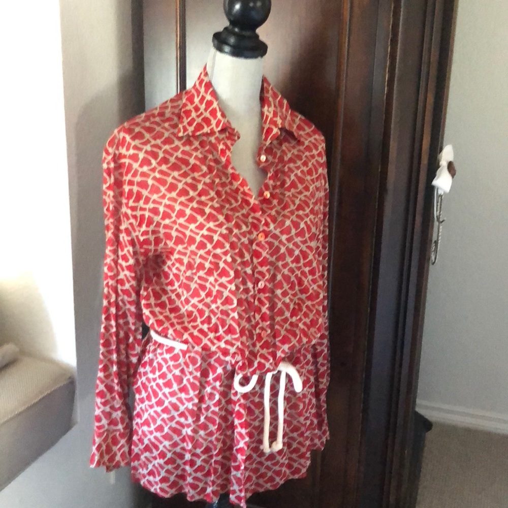 Burberry London Red blouse.